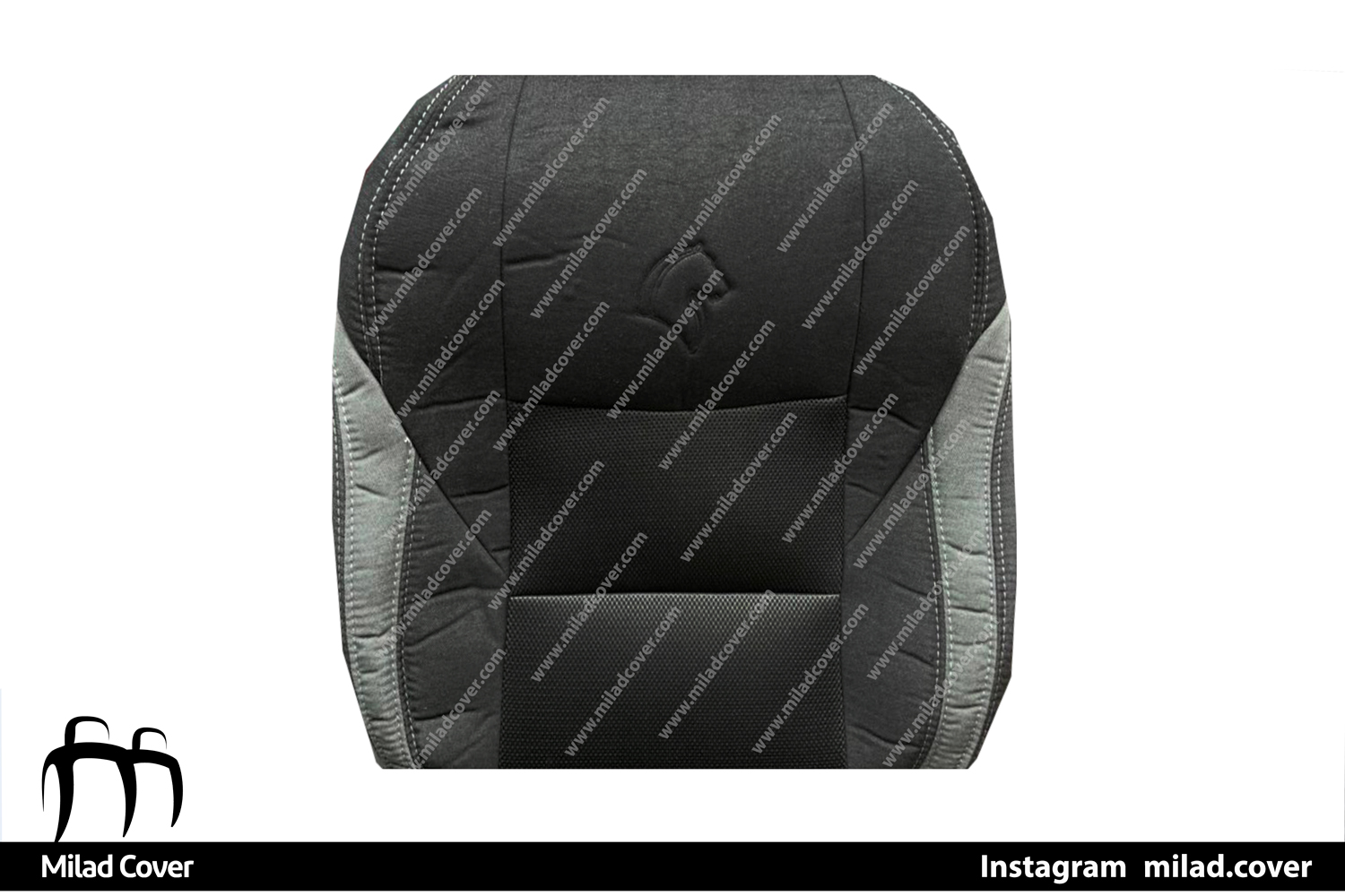 روکش صندلی ریرا پارچه رنگ مشکی و طوسی